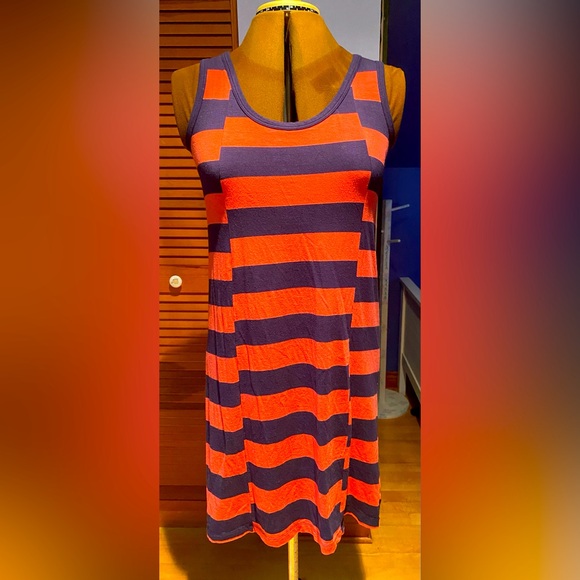 LillaP summer tank asymmetrical striped mini dress - Picture 1 of 4